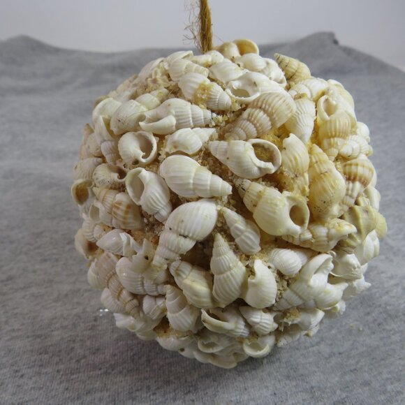 Hanging Sea Shell Ball - Orb - Round Coastal Decoration 13" round - Picture 1 of 13
